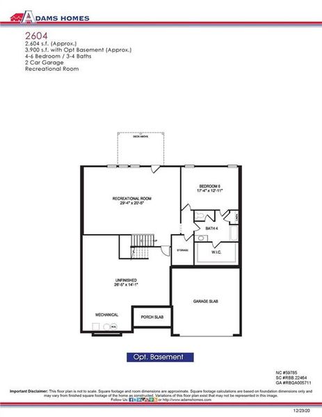 2D floor plan layout of this home in Habersham Meadows, Demorest, GA (Image 4).