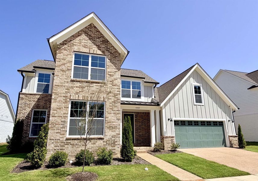 Front exterior of a new home in Lockwood, Collierville, TN, highlighting curb appeal (Image 22).