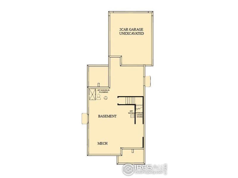 2D floor plan layout of this home in Kinston Cottage, Loveland, CO (Image 4).