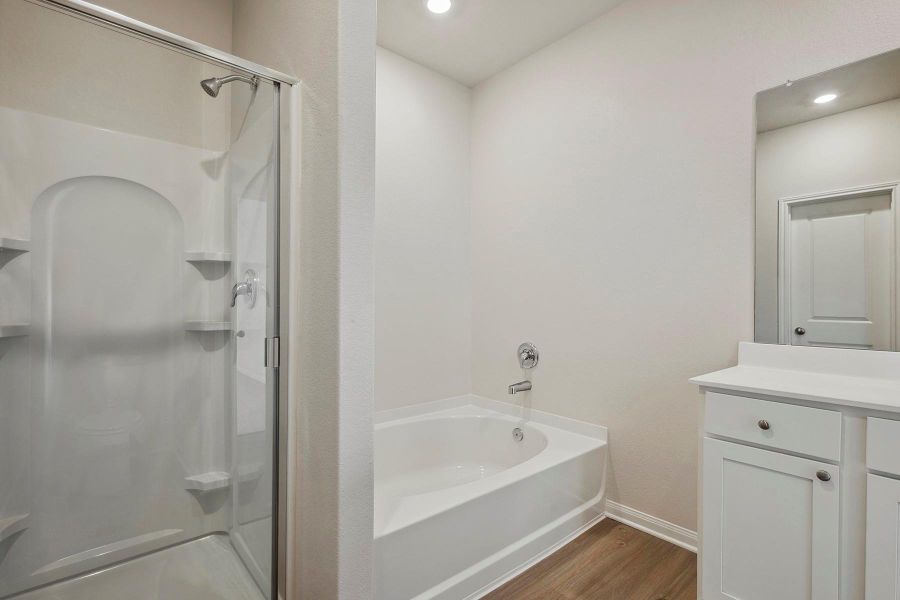 Furnished interior in a model home at Trails at Cochran Ranch in Waller (Image 3).