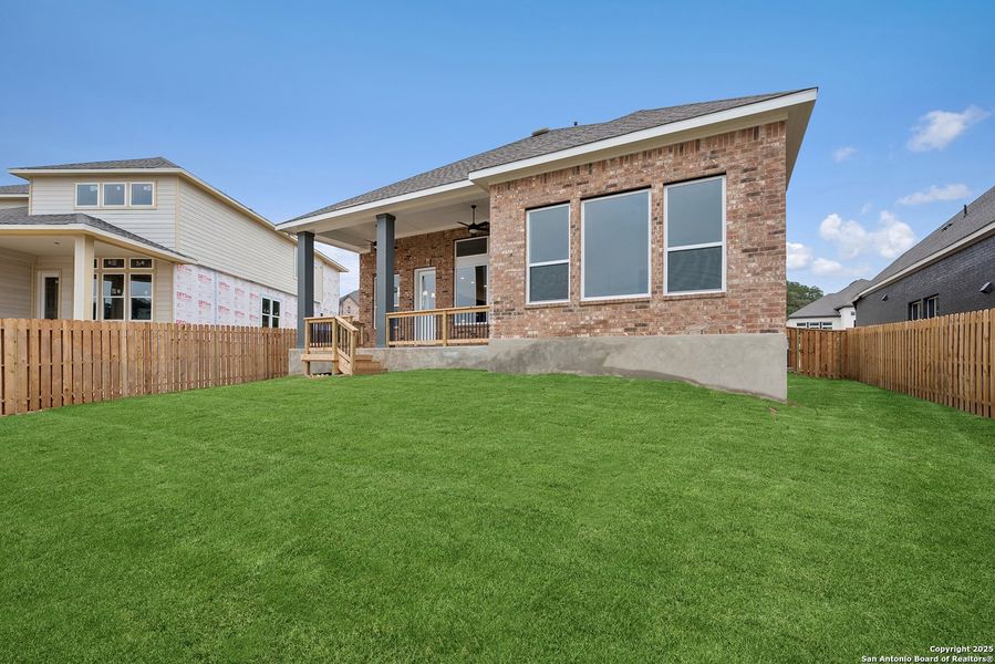 Exterior details and patio area of a home in Windsong - Reserve Series, Boerne (Image 4). Exterior details and patio area of a home in Windsong - Reserve Series, Boerne (Image 4).