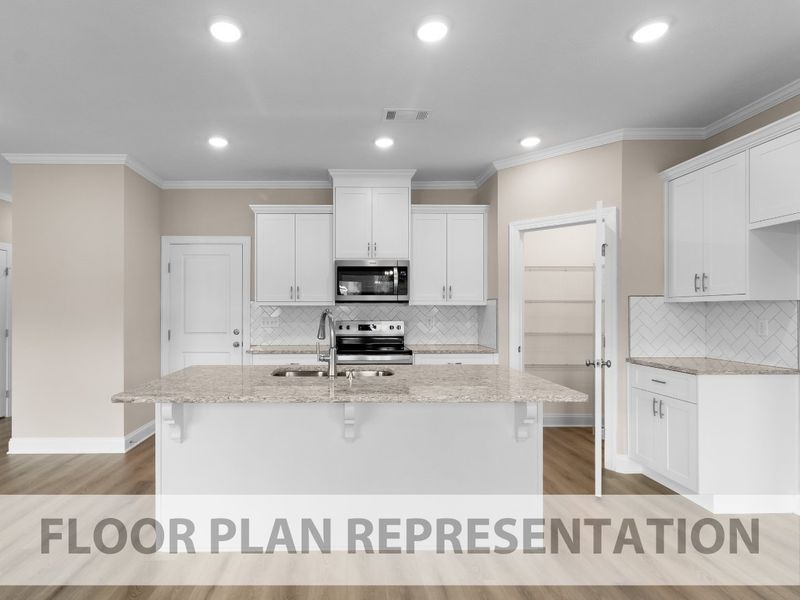 The 1888 - Floorplan Representation | Kitchen and Corner Pantry