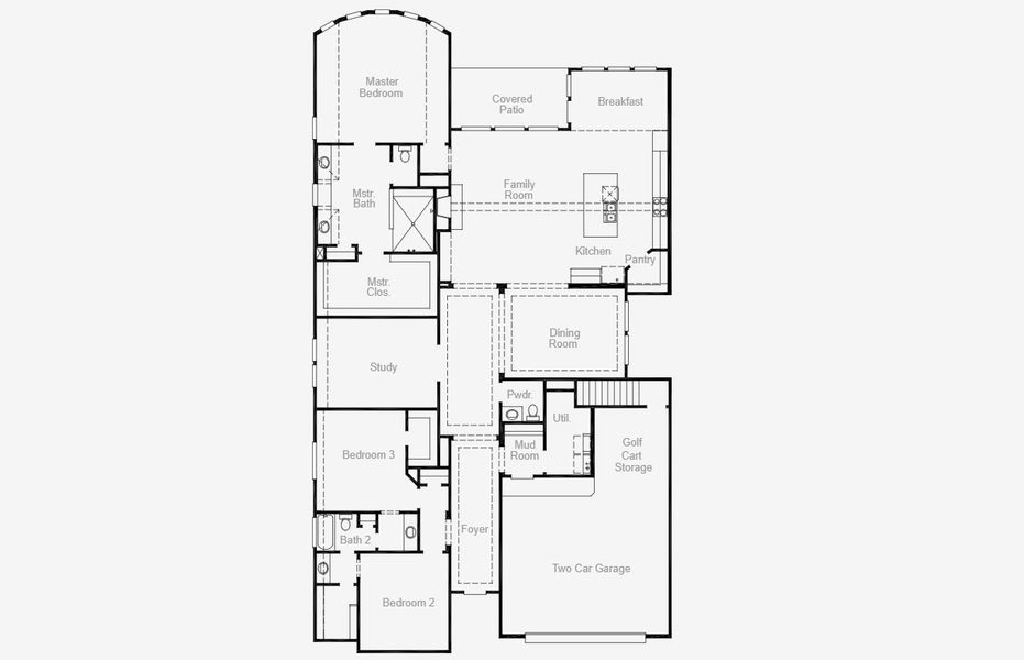 2D floor plan layout for the Frio - 40 Homesites by Coventry Homes in Creekhaven, Rosharon, TX (Image 3). 2D floor plan layout for the Frio - 40 Homesites by Coventry Homes in Creekhaven, Rosharon, TX (Image 3).