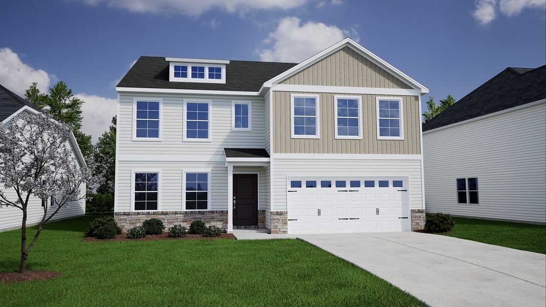 Representative exterior photo of a completed home built from the Wilkinson - Genesis Value Collection by Mungo Homes in Stapleton, Clemmons, NC (Image 16).