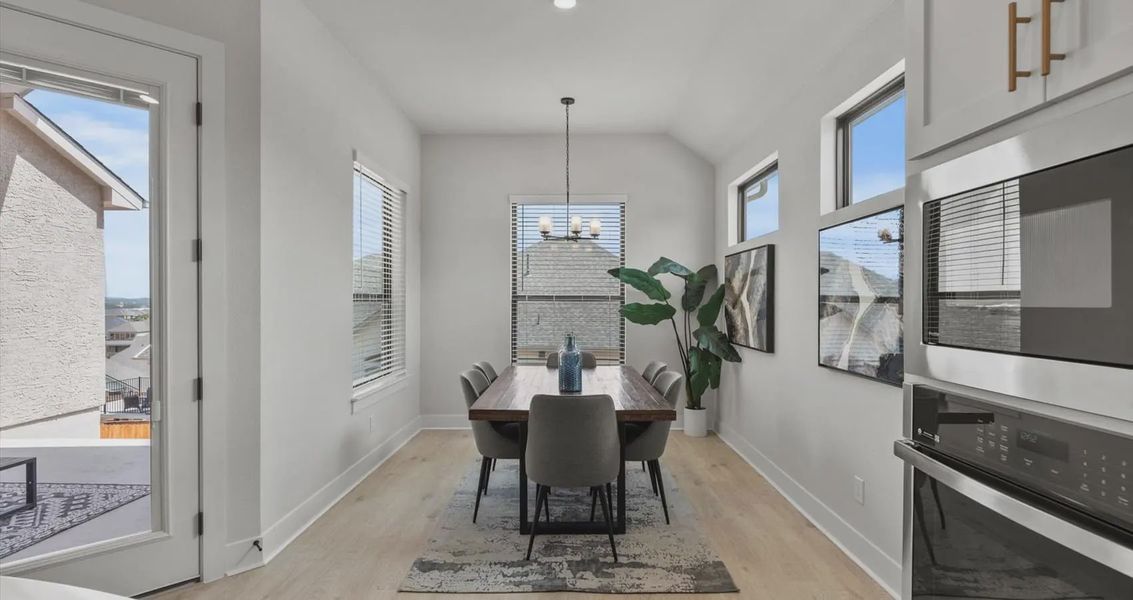 Representative furnished interior of a home built from the Bryant by Chesmar Homes in Sunfield, Buda (Image 8). Representative furnished interior of a home built from the Bryant by Chesmar Homes in Sunfield, Buda (Image 8).