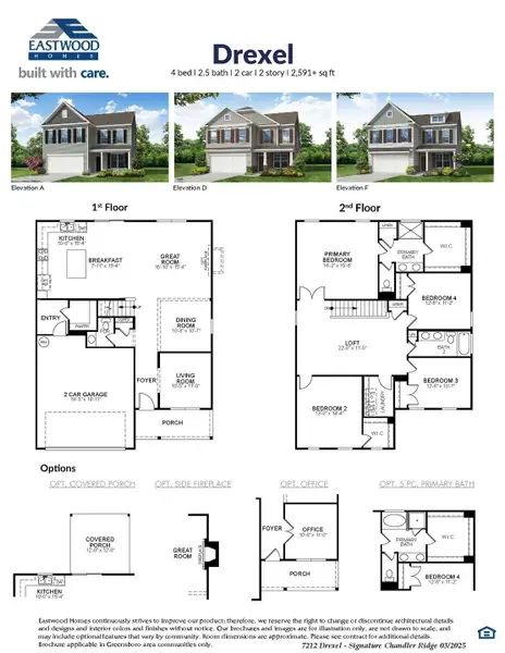 2D floor plan layout for the Drexel by Eastwood Homes in Chandler Ridge, McLeansville, NC (Image 1). 2D floor plan layout for the Drexel by Eastwood Homes in Chandler Ridge, McLeansville, NC (Image 1).