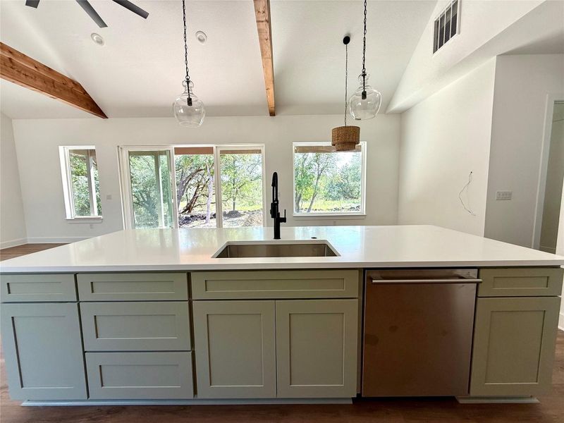 Kitchen island with a view to the outdoors! Kitchen island with a view to the outdoors!