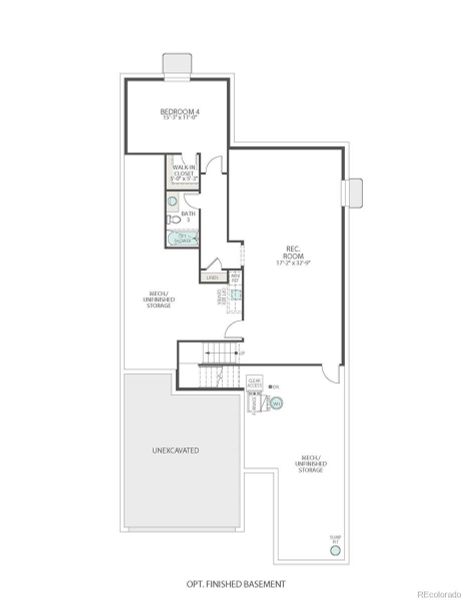 2D floor plan layout of this home in Prelude at Sterling Ranch, Littleton, CO (Image 3).