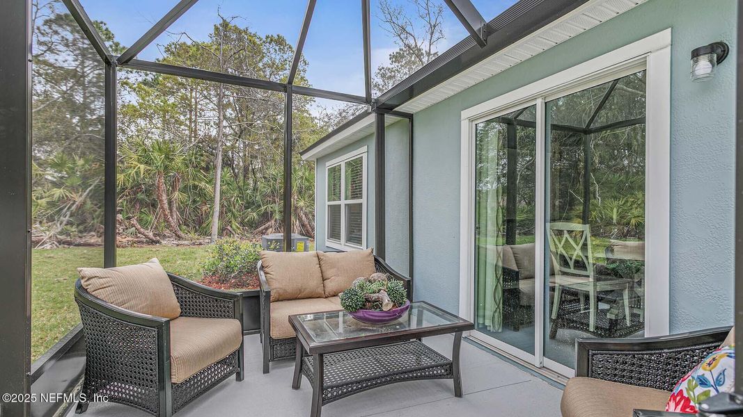Exterior details and patio area of a home in , Palm Coast (Image 2). Exterior details and patio area of a home in , Palm Coast (Image 2).