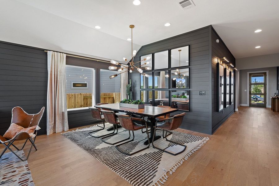 Furnished interior view inside a new home in Park Collection at Lariat, Liberty Hill (Image 7). Furnished interior view inside a new home in Park Collection at Lariat, Liberty Hill (Image 7).