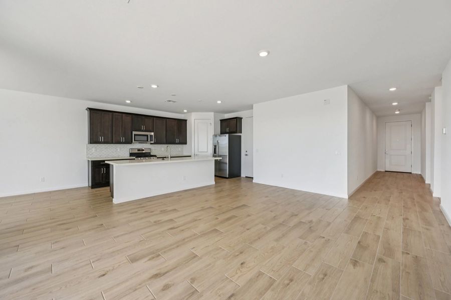 Great room and kitchen