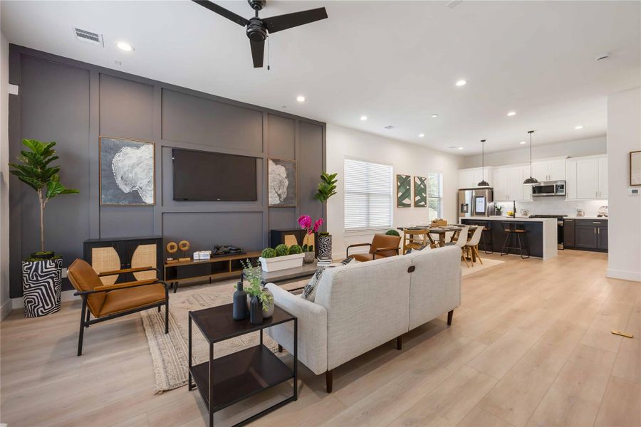 Enjoy this open concept living space to entertain friends and family or guests.