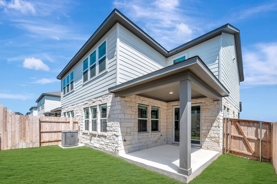 Exterior details and patio area of a home in Park Central, Georgetown (Image 32).