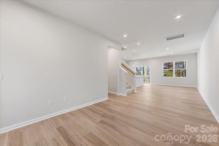 Living Room leading to the Dining Space Living Room leading to the Dining Space
