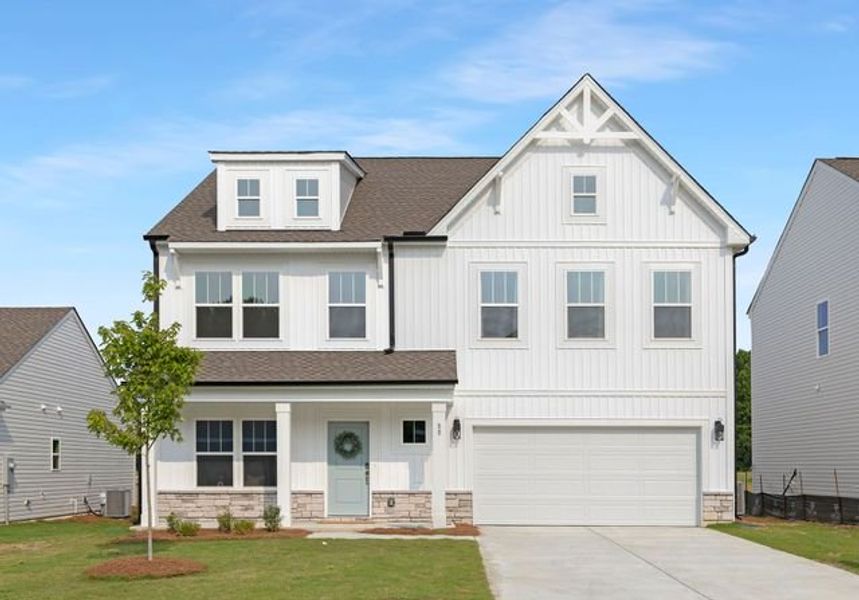 Representative exterior photo of a completed home built from the Calgary P by True Homes in Homecoming, Ravenel, SC (Image 2). Representative exterior photo of a completed home built from the Calgary P by True Homes in Homecoming, Ravenel, SC (Image 2).
