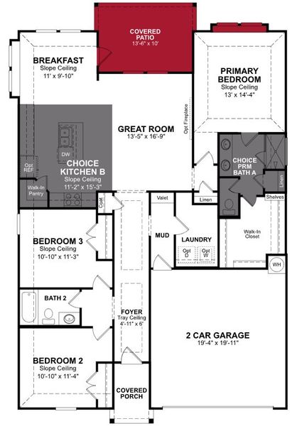 2D floor plan layout of this home in Sorella, Tomball, TX (Image 2).