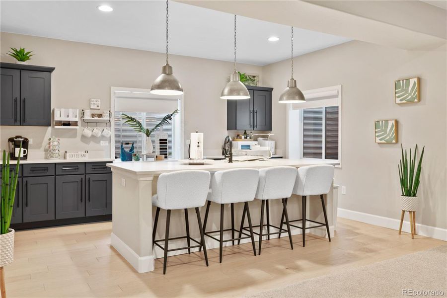 Basement Kitchenette with Bar Seating.