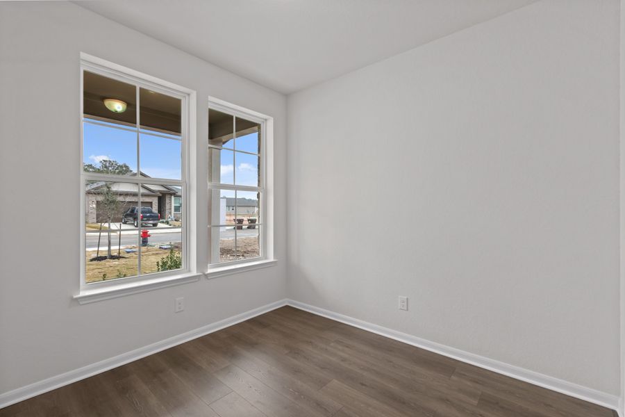 Representative unfurnished interior of a home built from the Emory by Beazer Homes in Hunter's Ranch, San Antonio (Image 11). Representative unfurnished interior of a home built from the Emory by Beazer Homes in Hunter's Ranch, San Antonio (Image 11).