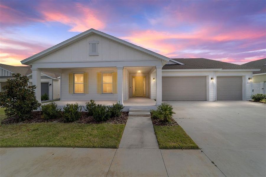 Front exterior of a new home in Calesa Township, Ocala, FL, highlighting curb appeal (Image 28).