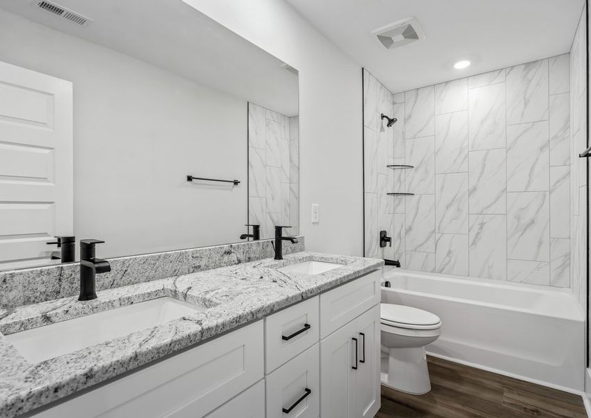 The secondary bathrooms are very roomy.