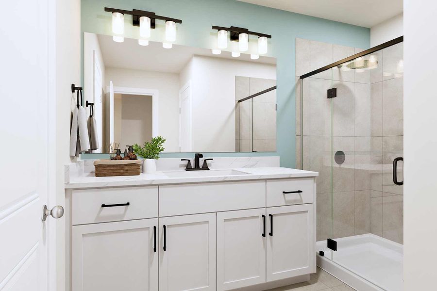 Representative furnished interior of a home built from the The Wingspan by David Weekley Homes in The Townes at Cadia Village, Matthews (Image 3).