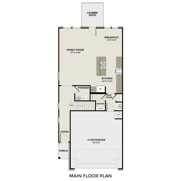 2D floor plan layout of this home in Lake Park Villas, Wylie, TX (Image 7).