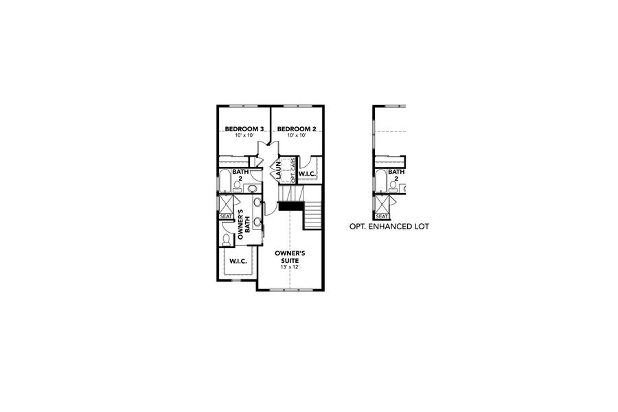2D floor plan layout for the Lafayette 3 by Brightland Homes in Westerly - Townhomes, Erie, CO (Image 5).