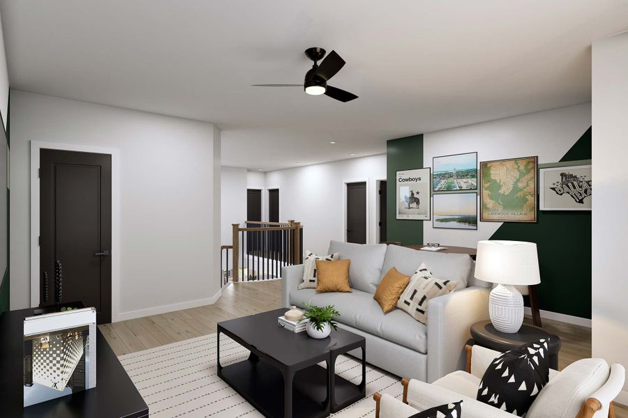 Representative furnished interior of a home built from the The Silverpoint by David Weekley Homes in Furst Ranch, Bartonville (Image 6).