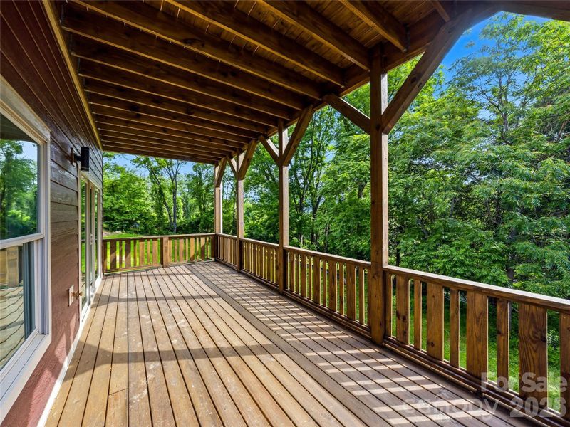 Exterior details and patio area of a home in , Asheville (Image 34).