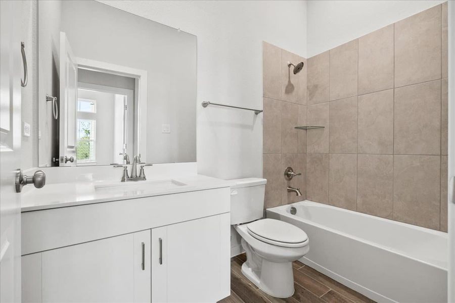 Furnished interior view inside a new home in Trace, San Marcos (Image 14).