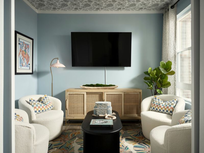 Representative furnished interior of a home built from the Contour Three by Brookfield Residential in Uplands, Westminster (Image 12).