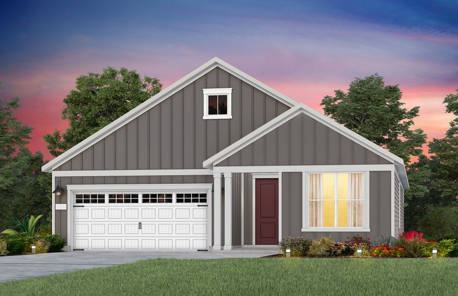 Representative exterior photo of a completed home built from the Prestige by Del Webb in Del Webb at Chatham Park, Pittsboro, NC (Image 21).