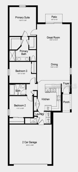 2D floor plan layout of this home in Palm Wind, Hudson, FL (Image 5).
