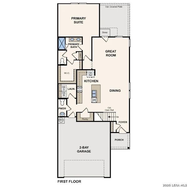 2D floor plan layout of this home in Hacienda, San Antonio, TX (Image 3).