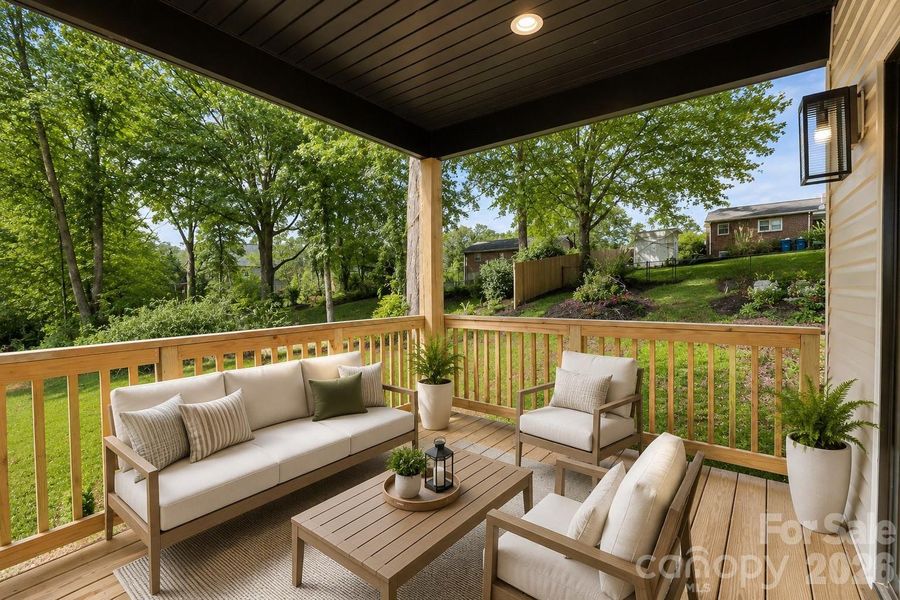 Exterior details and patio area of a home in , Hickory (Image 3).