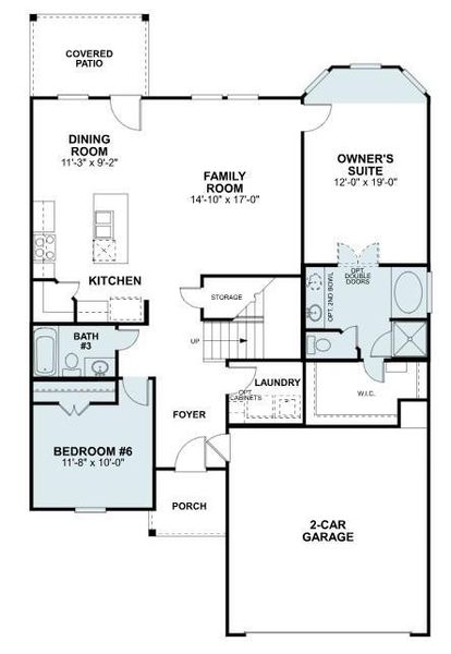 2D floor plan layout of this home in Sorella, Tomball, TX (Image 4).