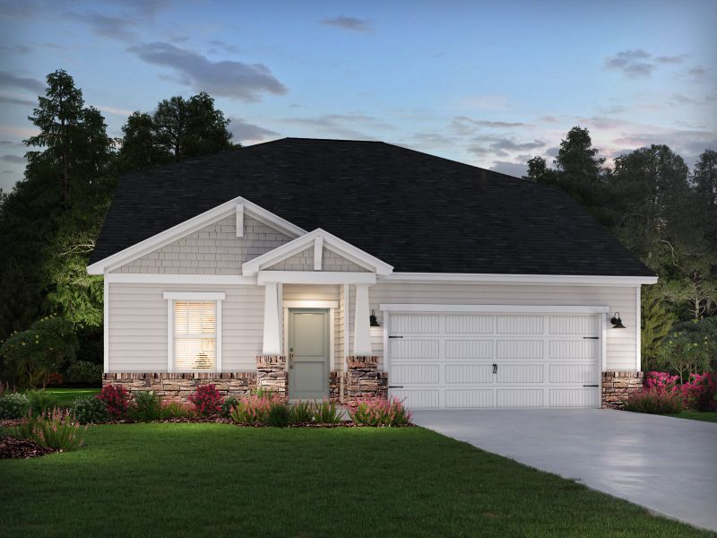 Representative exterior photo of a completed home built from the Manchester by Meritage Homes in Nelson's Creek, Mocksville, NC (Image 1).