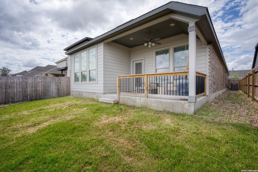 Exterior details and patio area of a home in Legacy at Lake Dunlap, New Braunfels (Image 19).