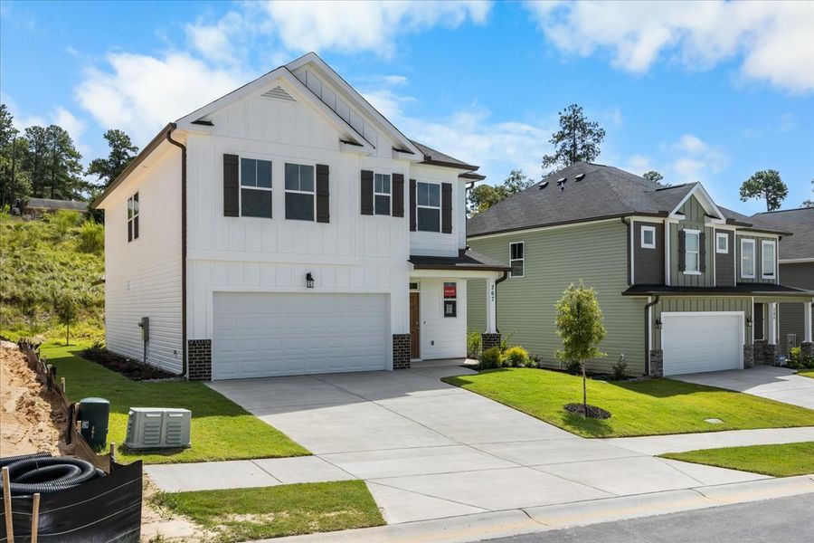 Front exterior of a new home in Forrest Bluff, North Augusta, SC, highlighting curb appeal (Image 23).