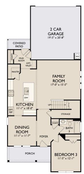 2D floor plan layout of this home in Lariat, Liberty Hill, TX (Image 6).