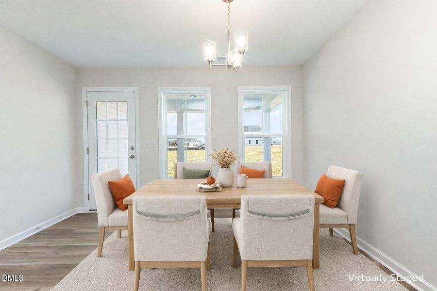 Bright and modern dining room setting