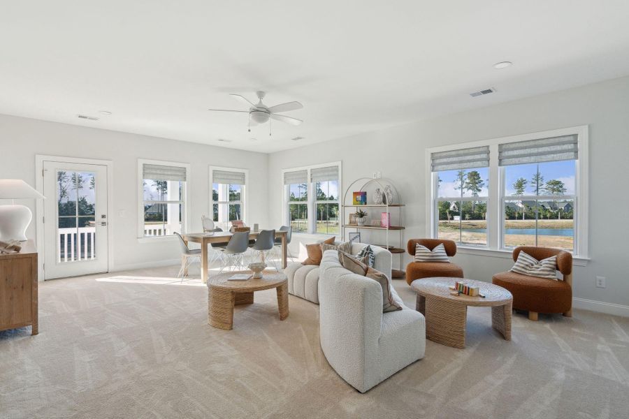 Furnished interior view inside a new home in Tidewater at Lakes of Cane Bay, Summerville (Image 21).