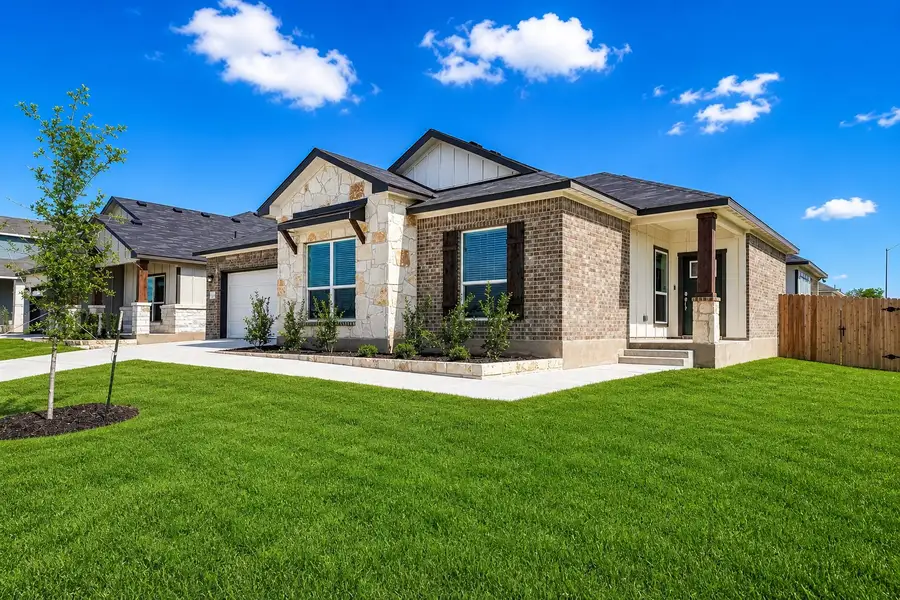 Representative exterior photo of a completed home built from the Liberty by Omega Builders in North Point, Temple, TX (Image 14). Representative exterior photo of a completed home built from the Liberty by Omega Builders in North Point, Temple, TX (Image 14).