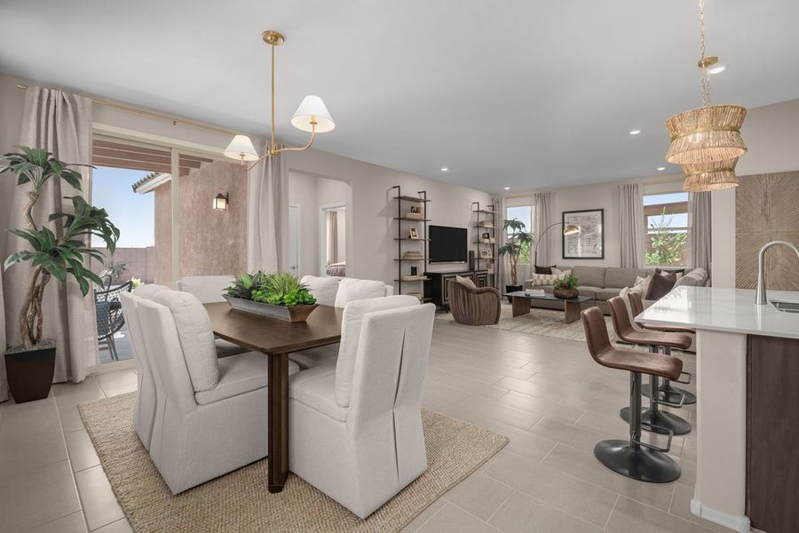 Representative furnished interior of a home built from the 1760 Modeled by KB Home in Entrada Del Toro at Rancho Sahuarita, Sahuarita (Image 8).