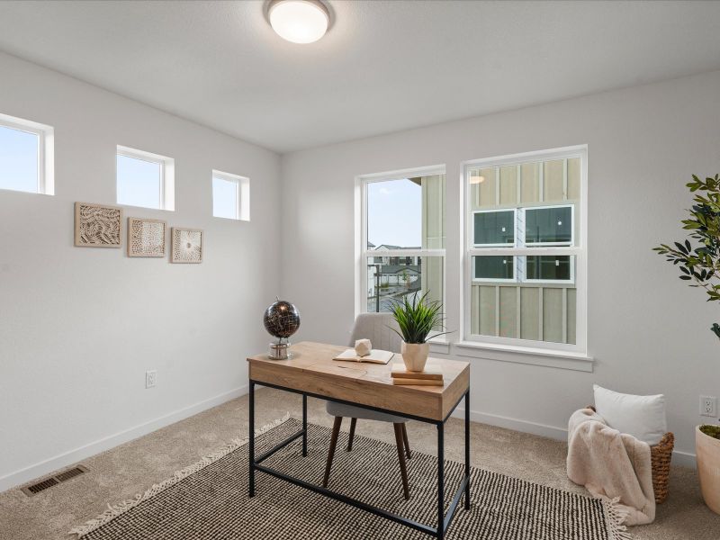 Furnished interior view inside a new home in The Vistas at West Mesa, Colorado Springs (Image 16). Furnished interior view inside a new home in The Vistas at West Mesa, Colorado Springs (Image 16).