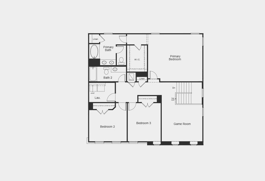 2D floor plan layout for the Plan 2429 by KB Home in Briscoe Falls, Richmond, TX (Image 3).