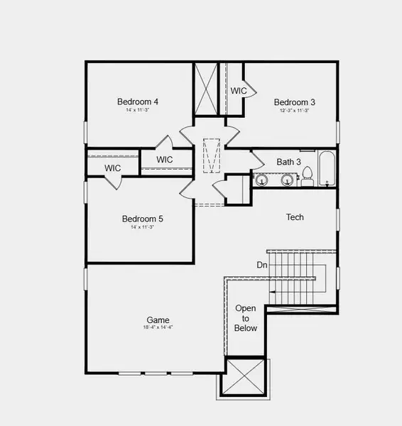 Second Floor Plan - extended LVP flooring into flex room