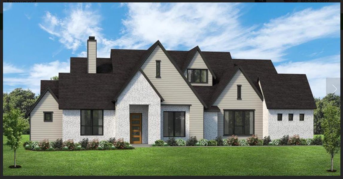 Front exterior of a new home in Aledo Heights, Aledo, TX, highlighting curb appeal (Image 1). Front exterior of a new home in Aledo Heights, Aledo, TX, highlighting curb appeal (Image 1).