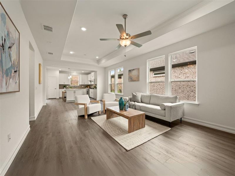 Furnished interior view inside a new home in Del Webb at Legacy Hills, Celina (Image 14). Furnished interior view inside a new home in Del Webb at Legacy Hills, Celina (Image 14).