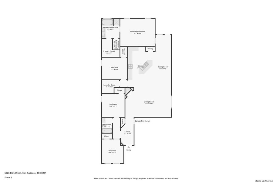 2D floor plan layout of this home in Langdon, San Antonio, TX (Image 3).